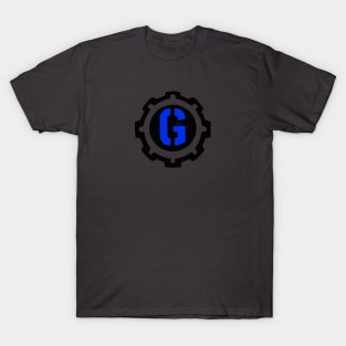 Red Letter C in a Black Industrial Cog T-Shirt